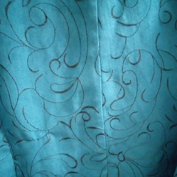 Womens XL Sag Harbor Turquoise Swirl Top Button Up Mediumweight Paisley - Picture 4 of 4
